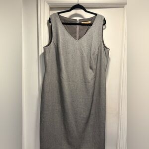 Nipon Boutique Gray V-Neck Midi Dress, NWT SIZE 20W